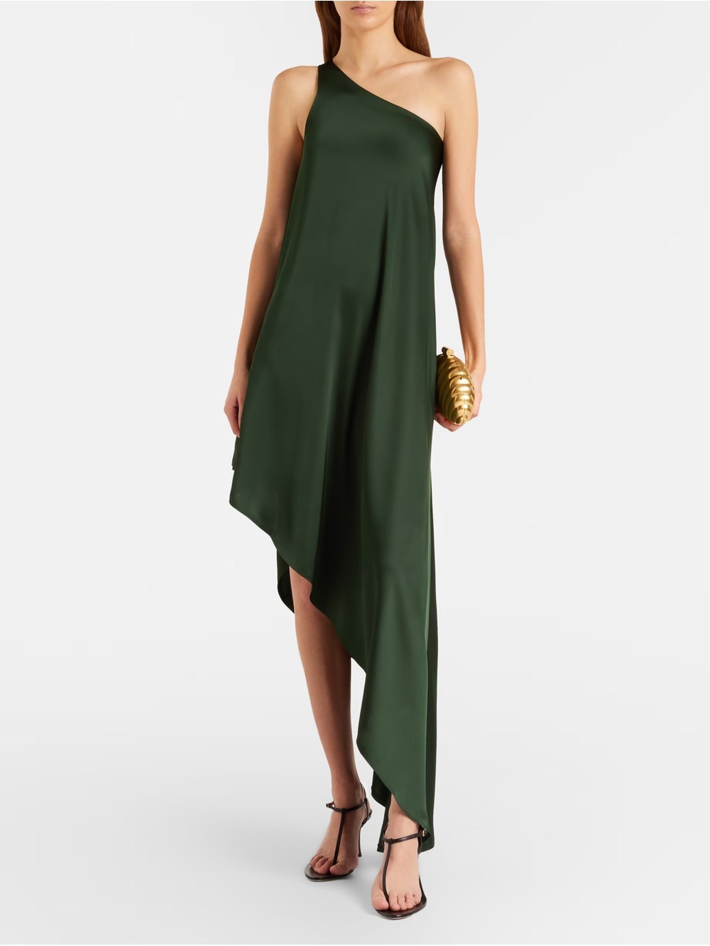 NWT Asymmetric one-shoulder satin cocktail dress